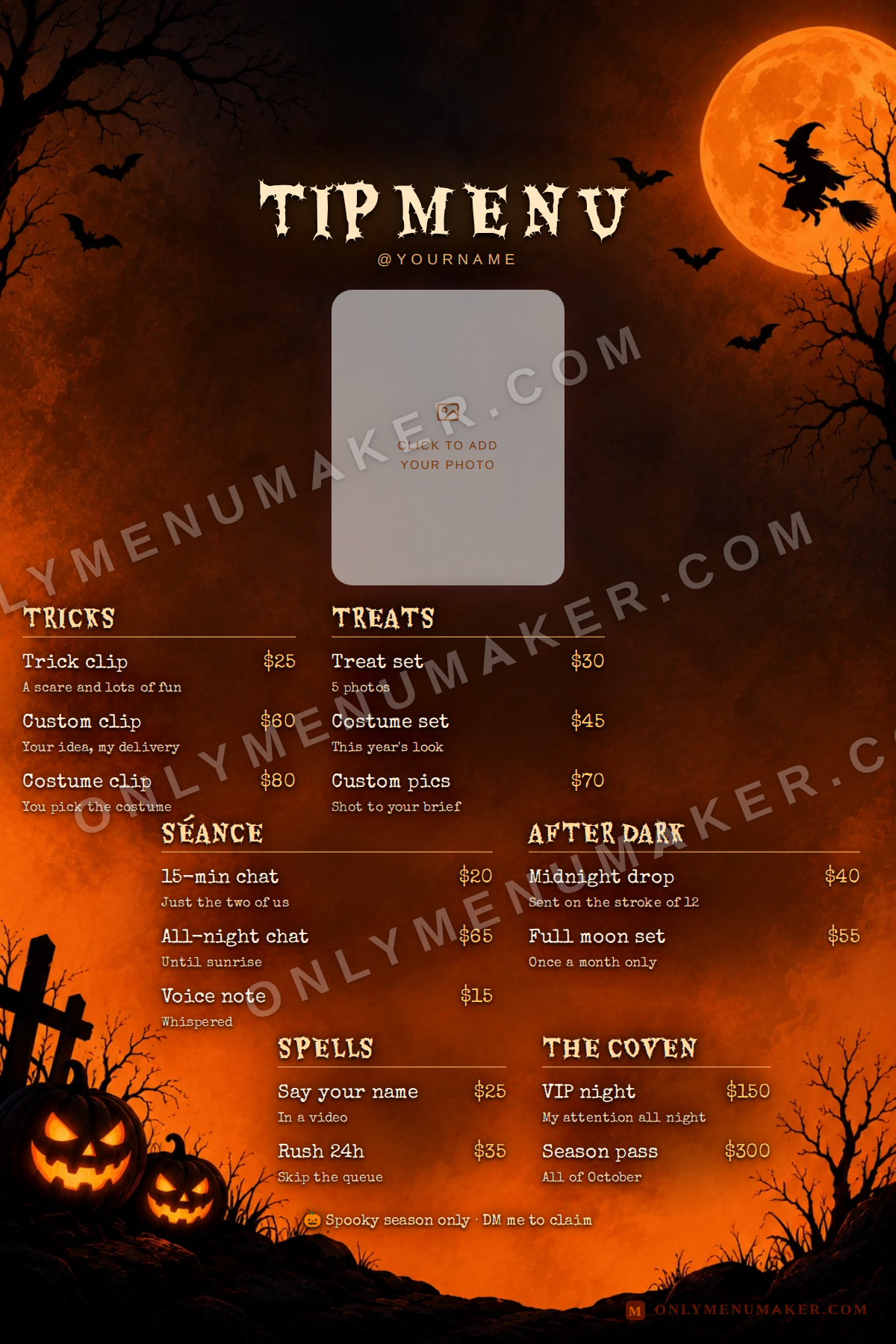 Blood Moon OnlyFans tip menu template