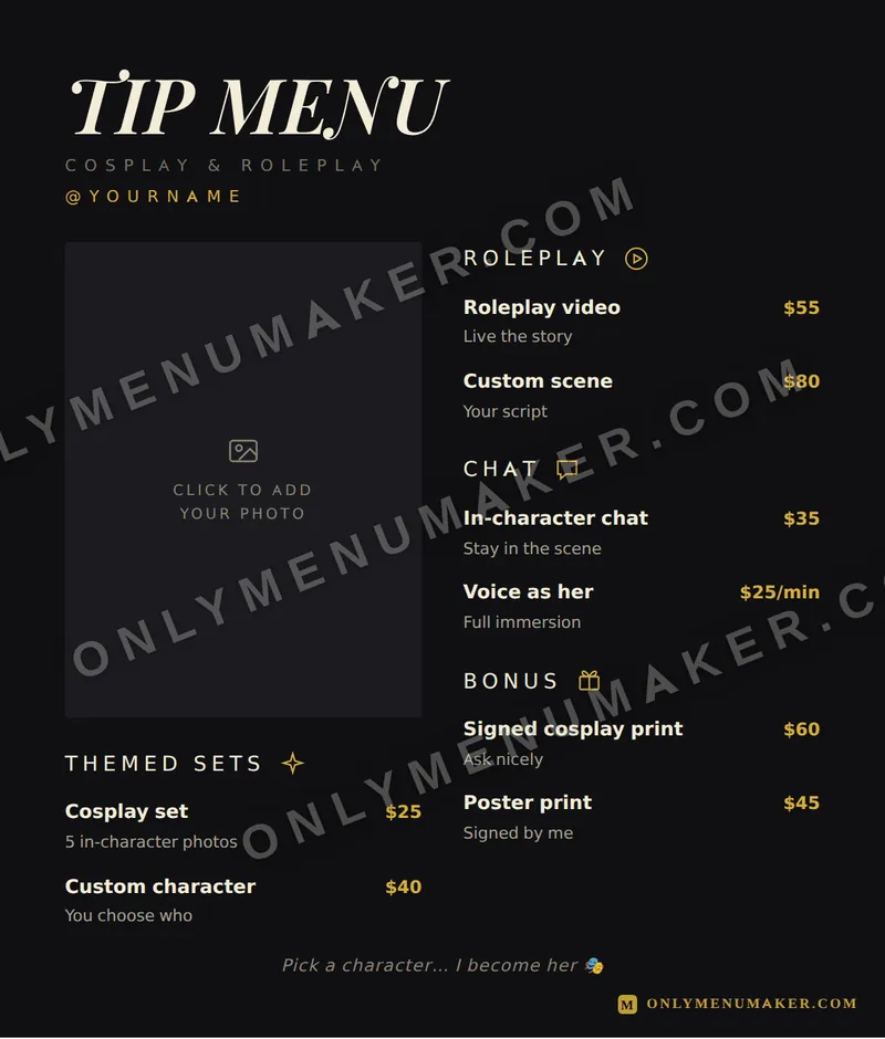 Obsidian tip menu template