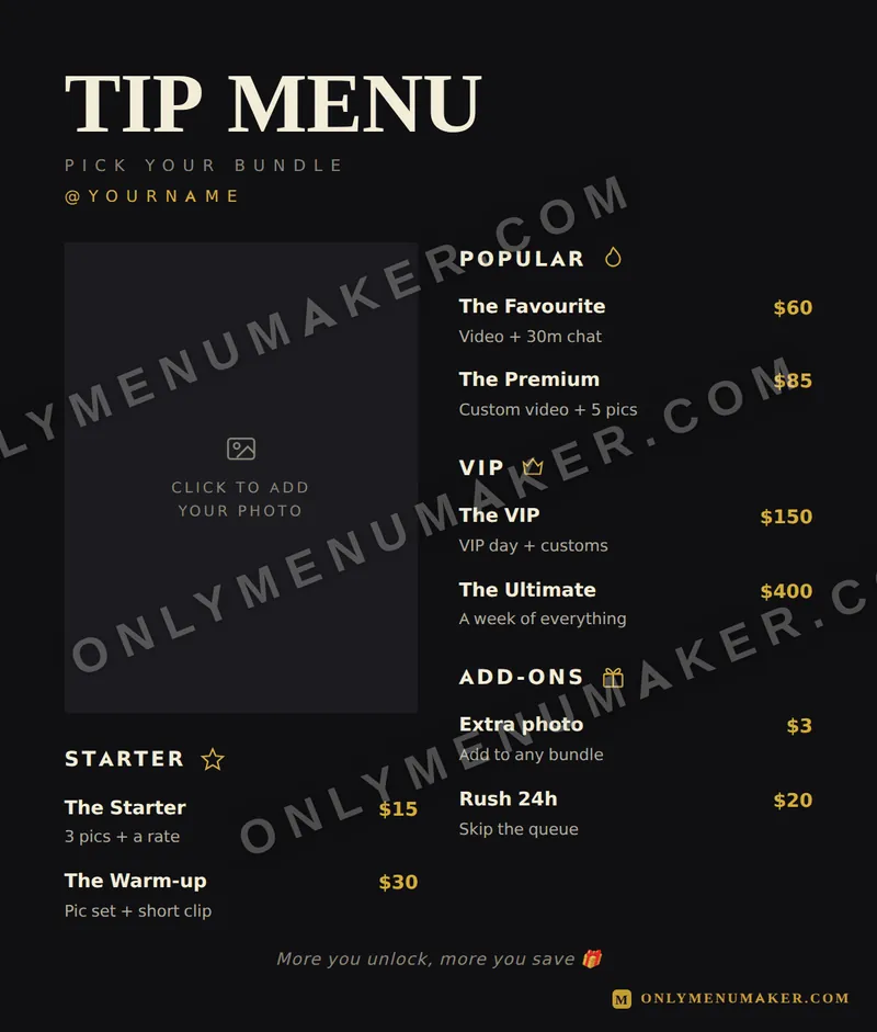 Power Move tip menu template