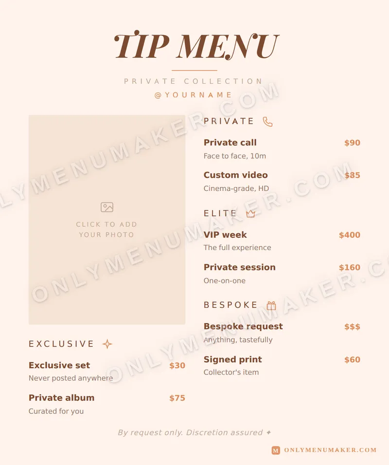 Saffron Silk tip menu template